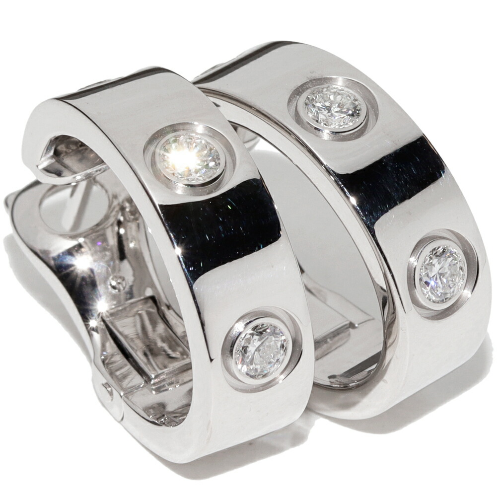 楽天市場】カルティエ ピアス K18WG ダイヤ6P ラブピアス : たかみ質店