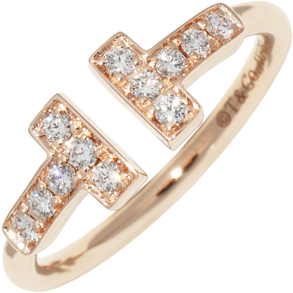 楽天市場】ティファニー 指輪 K18PG ダイヤ12P(0.13ct) Tワイヤー