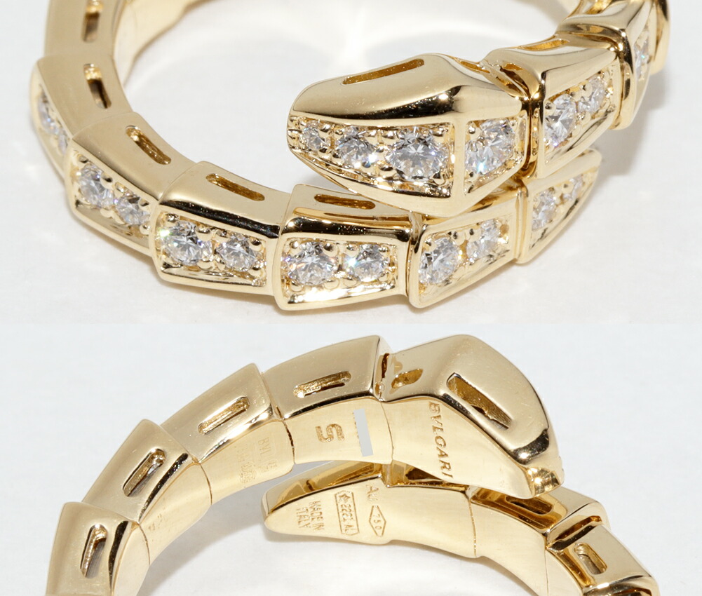 楽天市場】ブルガリ 指輪 K18YG ダイヤ0.59ct セルペンティ ヴァイパー