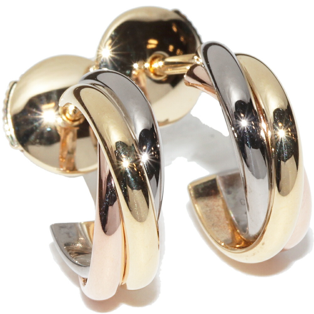 楽天市場】カルティエ ピアス K18YG K18WG K18PG トリニティピアス