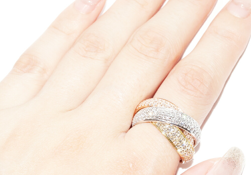 楽天市場】カルティエ 指輪 K18YG K18WG K18PG ダイヤ トリニティ