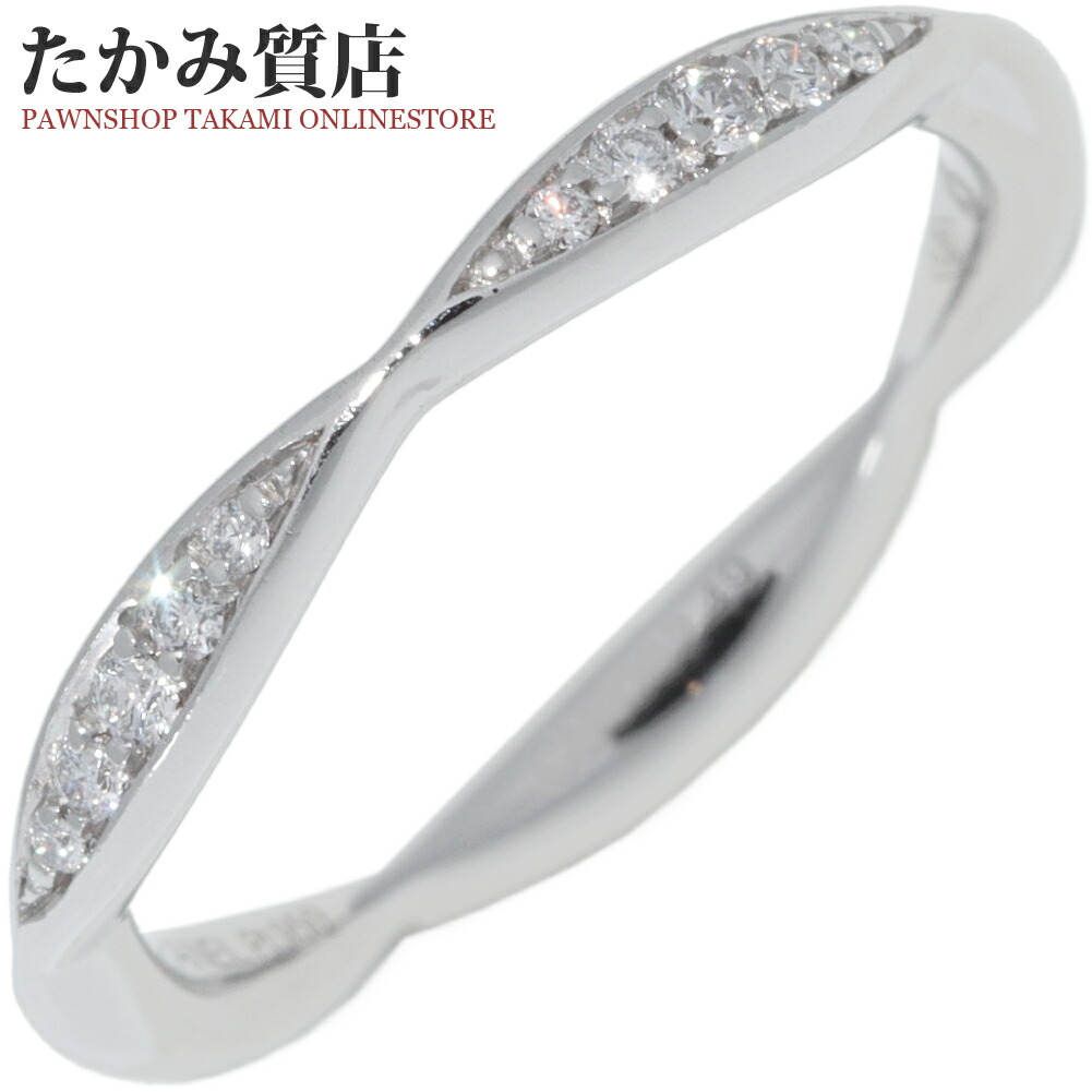 2日に取消CHANEL カメリアプラチナ950 ハーフダイヤリング#48シャネル