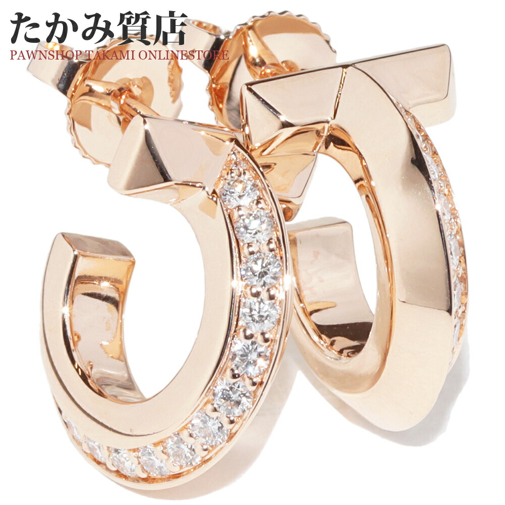 楽天市場】ティファニー ピアス K18PG ダイヤ0.40ct Tワン フープ