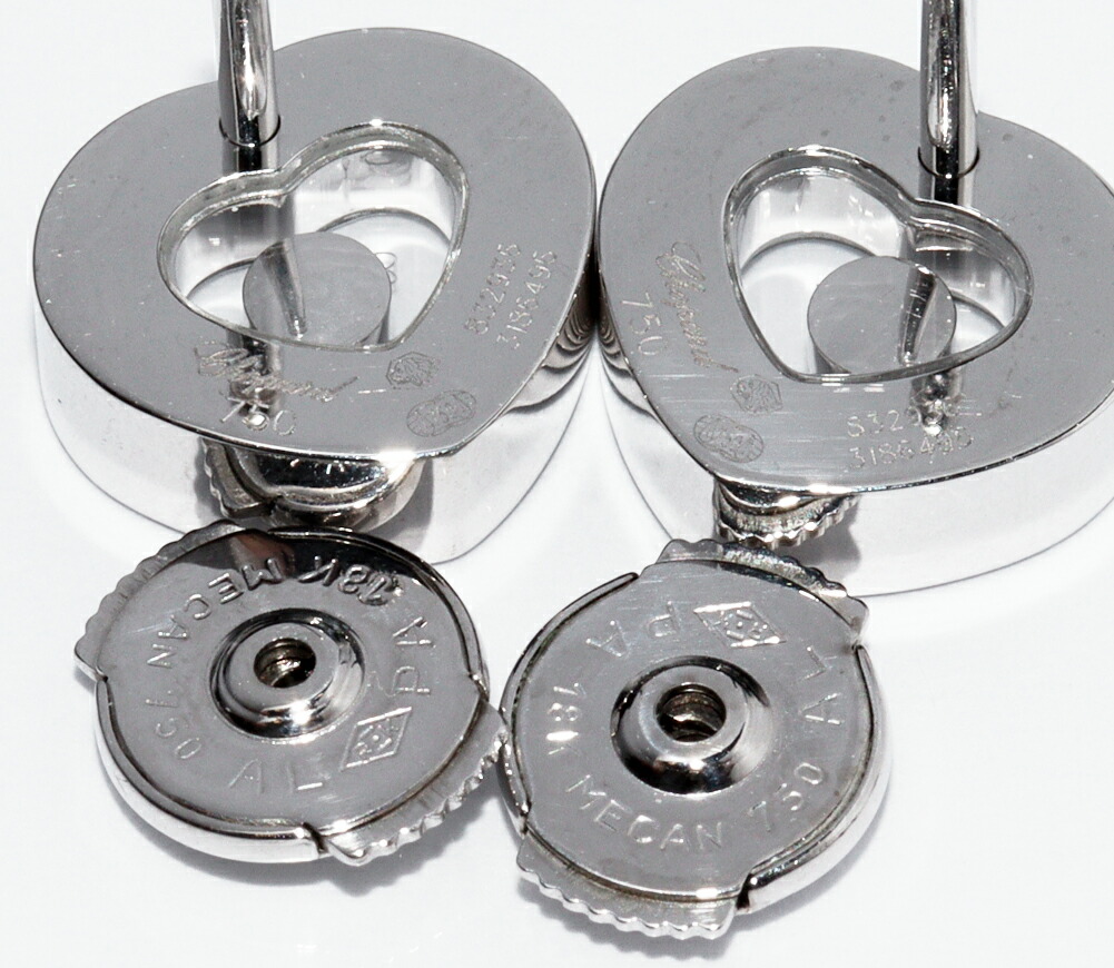 楽天市場】ショパール ピアス K18WG ムービングダイヤ2P ダイヤ24P