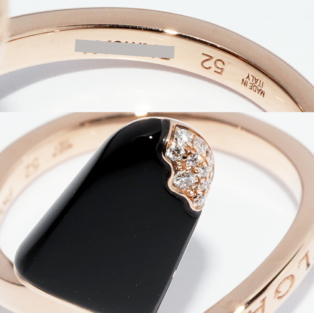 楽天市場】ブルガリ 指輪 K18PG オニキス ダイヤ ジェラーティリング