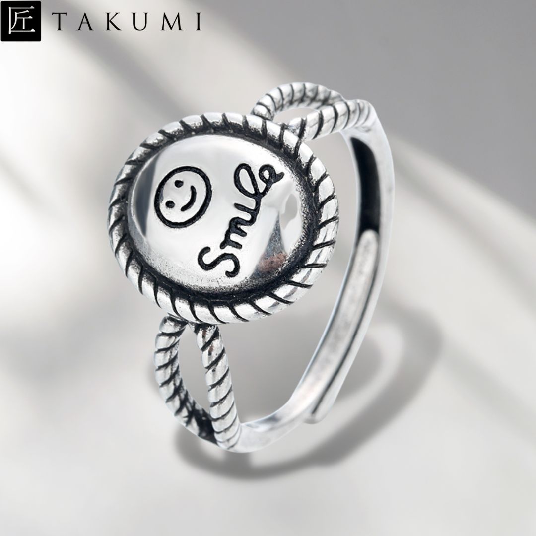 楽天市場】指輪 フリーサイズ リング スマイル ニコちゃん 指輪