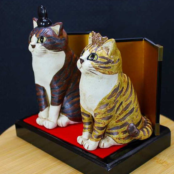 楽天市場】すみ田理恵 作ねこのやきもの猫のおひなさま猫 焼き物お雛様