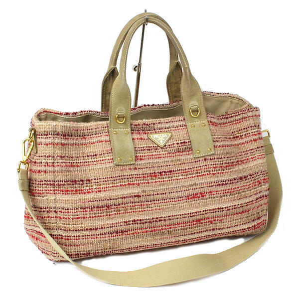 楽天市場】PRADA プラダ ツイード カナパトート 2WAYバッグ BN2042