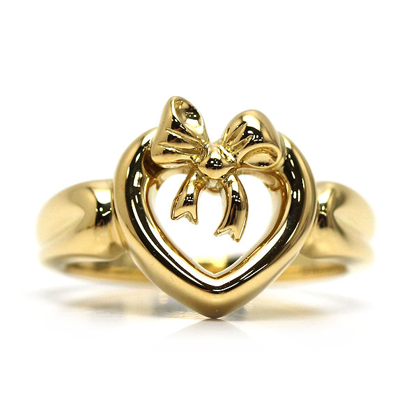 新品仕上げ◇ティファニー ハートリボン リング 7号 K18 SV925 750