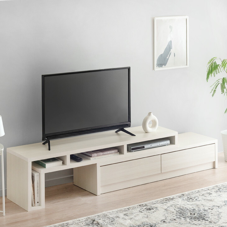 楽天市場】セラミック調 伸縮式 テレビ台 幅155-260cm 国産 完成品