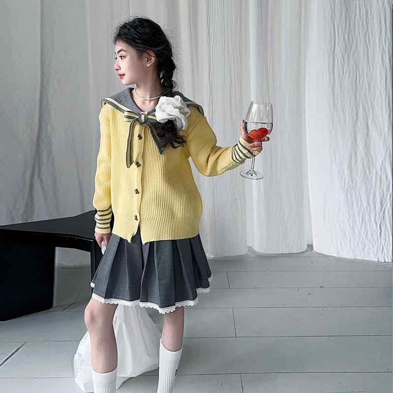 楽天市場】キッズ 女の子 JK制服 セットアップ 海軍風 セーター