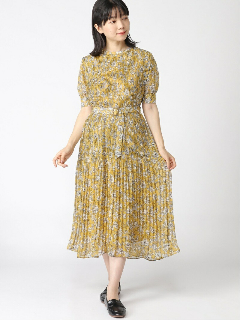 楽天市場】【SALE／40%OFF】Techichi/花柄シフォンプリーツワンピース