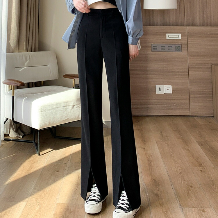 楽天市場】フレアパンツ レディース スラックス きれいめ ボトムス