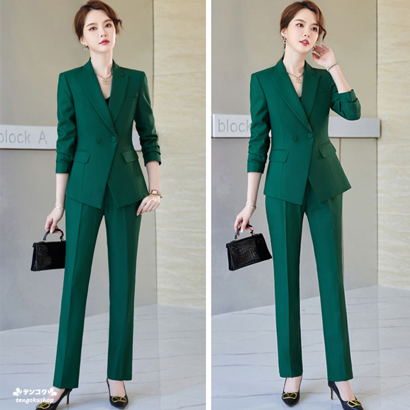 楽天市場】スーツセット レディース グリーン ブルー ブラック