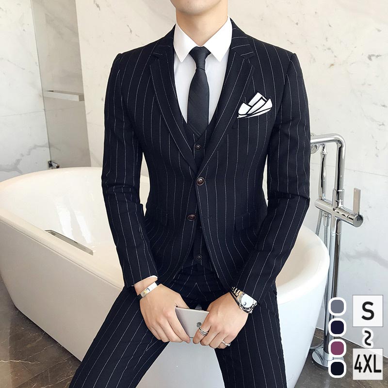 楽天市場】送料無料 全4色 メンズスーツ パンツスーツ セットアップ