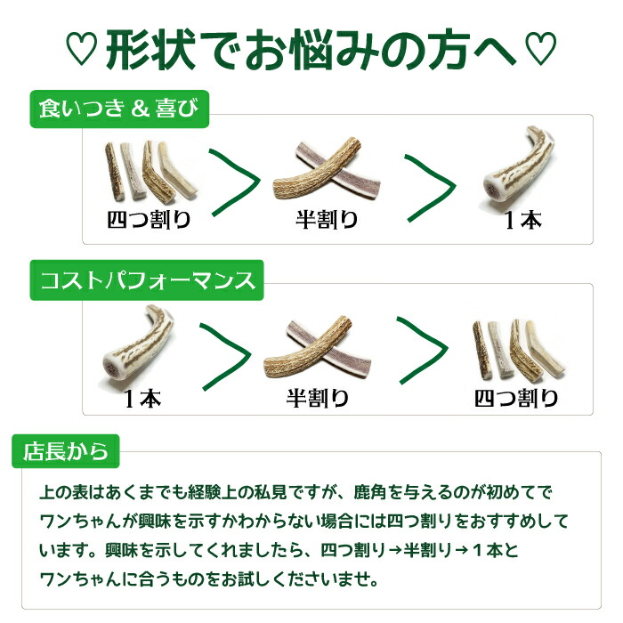 楽天市場】中型犬用 蝦夷鹿の角 『鹿角さん』 割っていないタイプ 1本