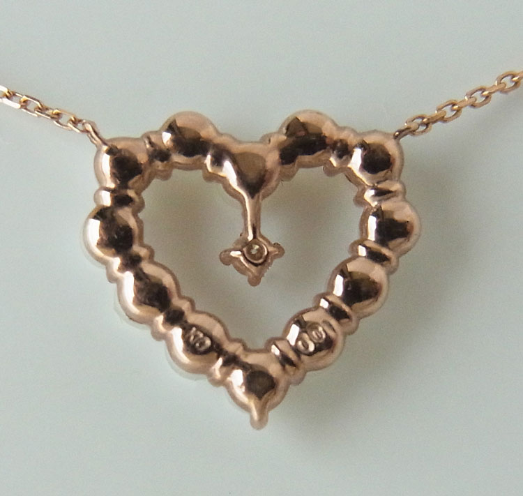 楽天市場】K10 PG ネックレス ハートシードパール ダイヤ アンティーク