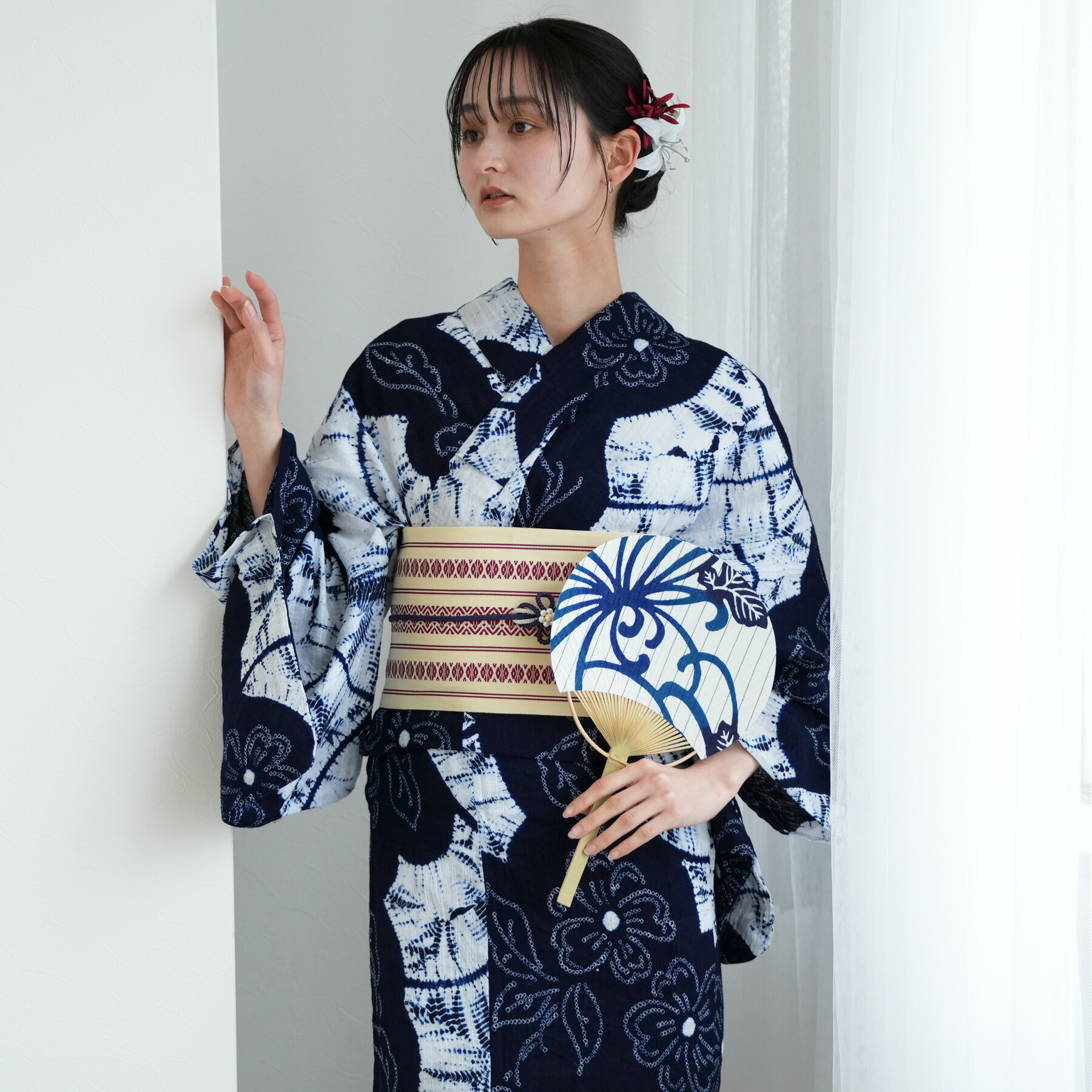 楽天市場】浴衣 絞り 紺の通販
