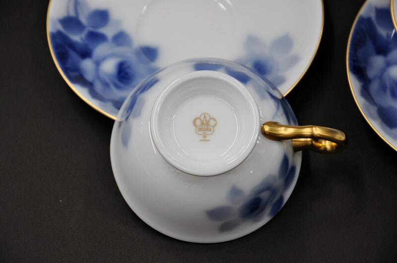 楽天市場】【送料無料】大倉陶園 ブルーローズ(8011)碗皿ペアセット