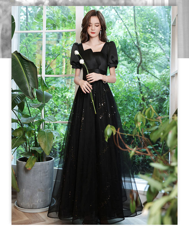 楽天市場】カラードレス 黒 演奏会用ドレス Aラインドレス 二次会 花嫁