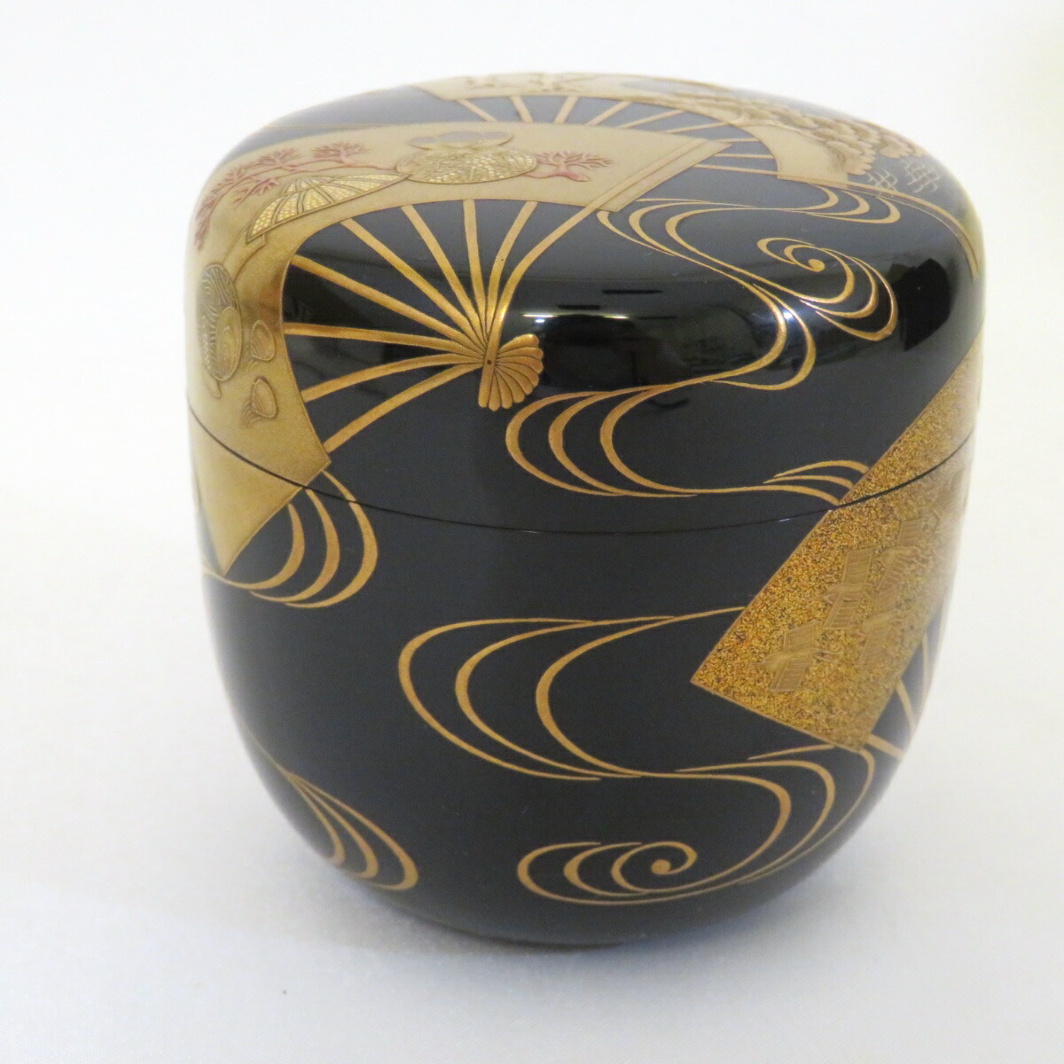 楽天市場】【高級茶道具】平安蒔絵師 六代 一瓢斎作 扇面蒔絵 大棗 内