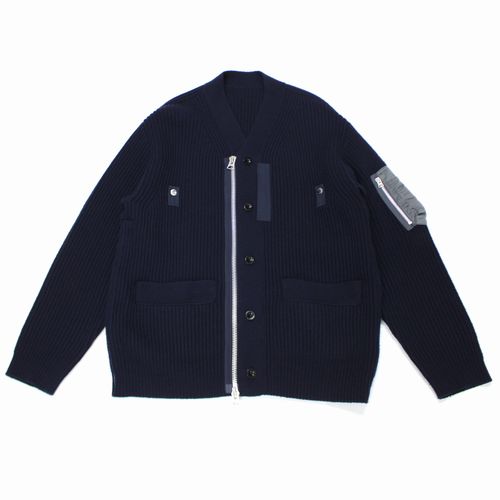 楽天市場】【中古】 Sacai サカイ 23AW Nylon Twill Mix Knit Cardigan