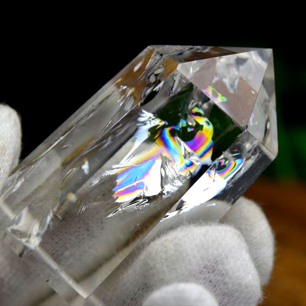 楽天市場】レインボー 水晶 ポイント 六角柱 約58g ◇極上虹入り