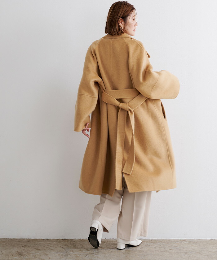 楽天市場】ベルト付ウールカシミヤチェスターコート アウター