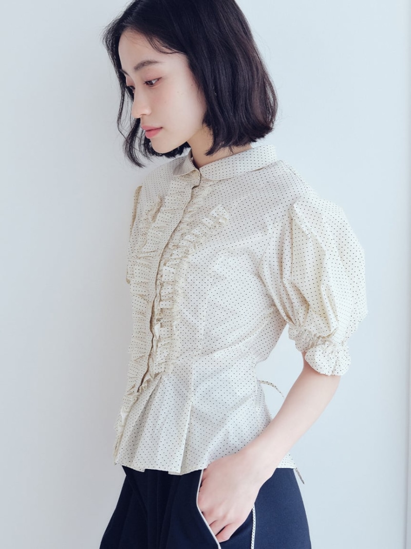 楽天市場】【SALE／40%OFF】フリルレースアップブラウス LILY BROWN