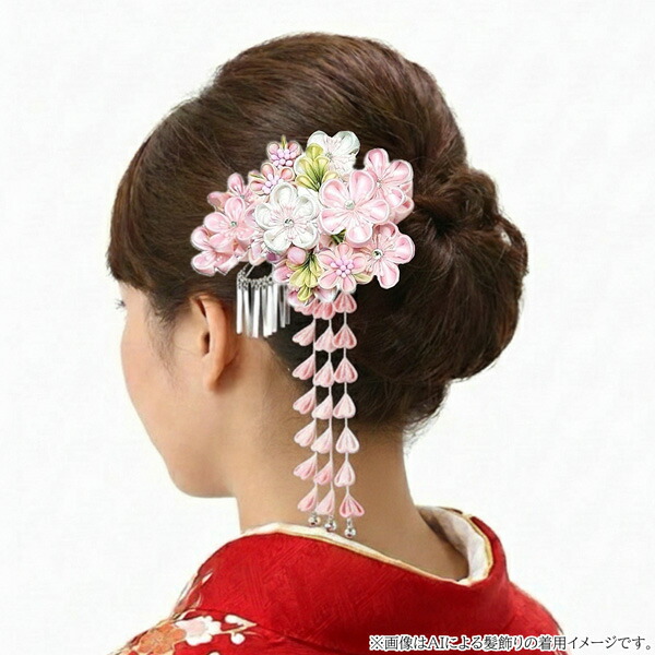 楽天市場】髪飾り 二点セット 赤 ピンク つまみ細工 かんざし wk-226