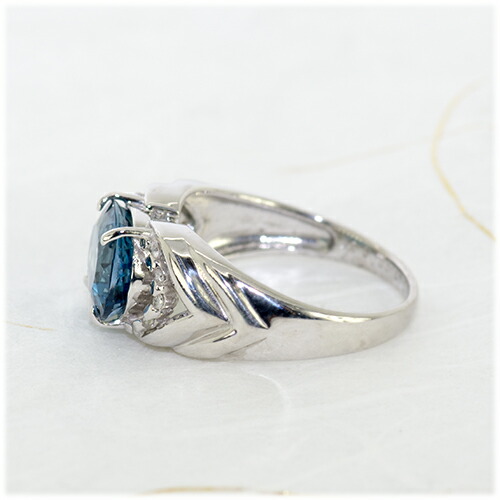 楽天市場】【選べる地金】ロンドン ブルートパーズ リング 3.0ct K10WG