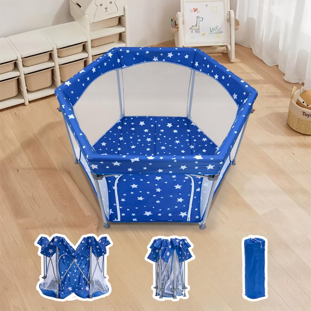 楽天市場】UBRAVOO ベビーサークル 折りたたみ メッシュ 六角形 ベビー