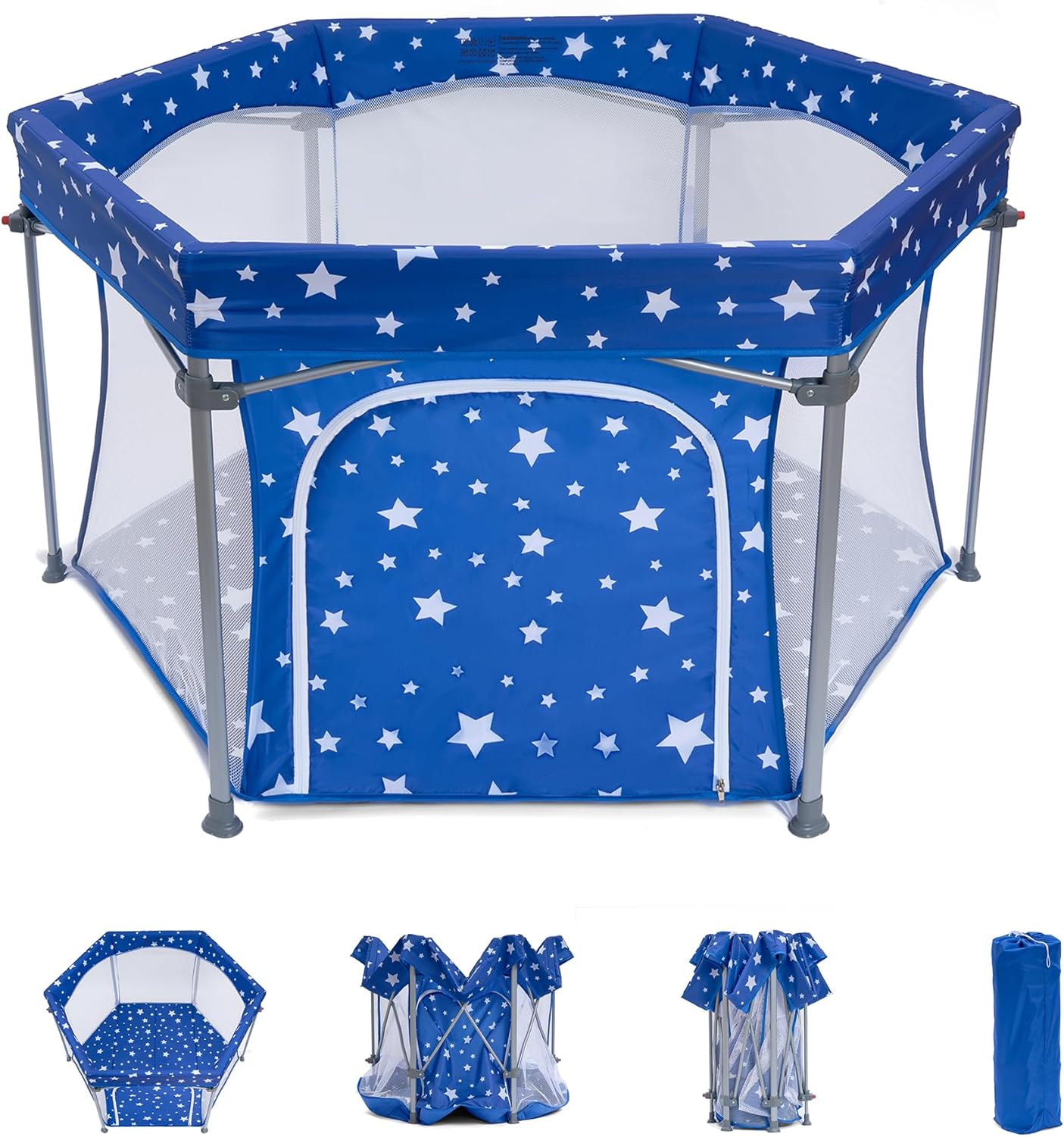 楽天市場】UBRAVOO ベビーサークル 折りたたみ メッシュ 六角形 ベビー