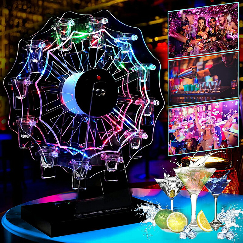 楽天市場】ワイングラス ホルダー テキーラ観覧車 LED酒ボトルの表示棚