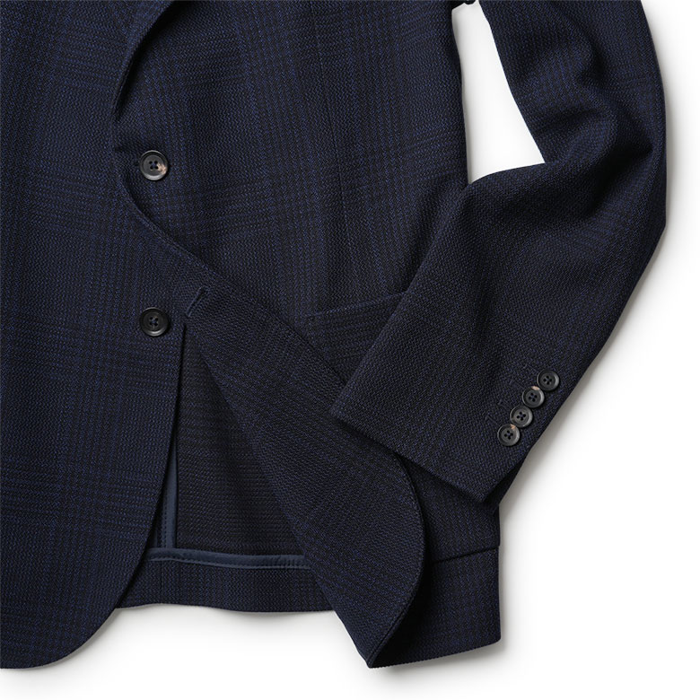 楽天市場】チルコロ ジャケット グレンチェック ウール ストレッチ 紺