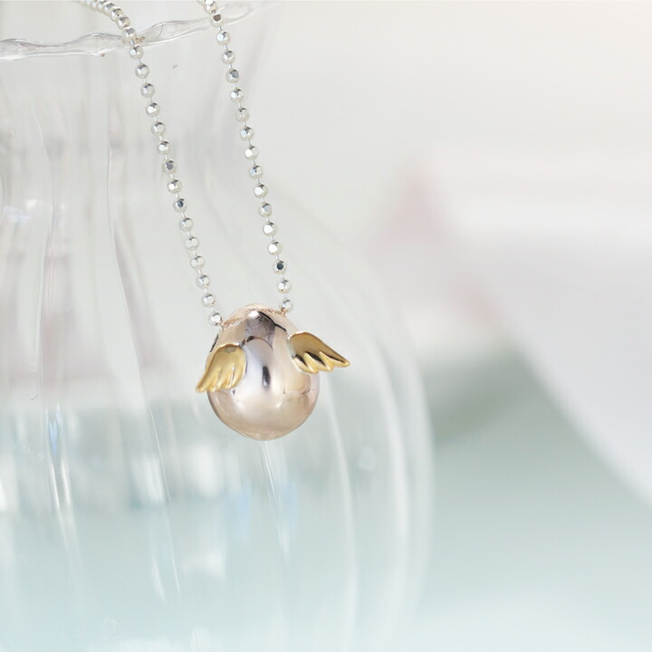 楽天市場】【ランキング受賞】天使の卵 ピンク シルバー ネックレス