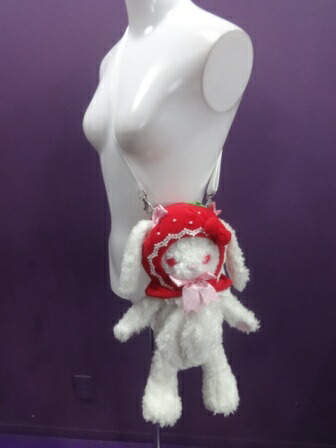 ナ*リ様 いちごになりたいうさくみゃちゃんピンク白ドットリボン