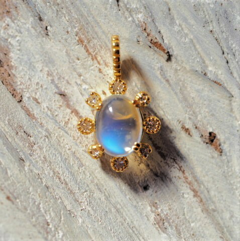 楽天市場】ブルームーンストーン K18 ペンダントトップ : オリジナル