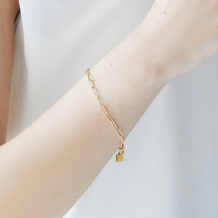 楽天市場】k18 ブレスレット レディース ステンレス プレート チェーン