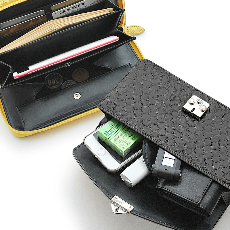 楽天市場】セカンドバッグ 財布付き セカンドバック パイソン 長財布