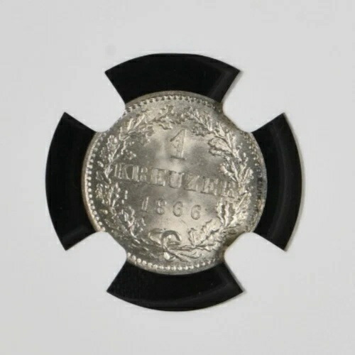 楽天市場】ドイツ 1866年 銀貨 1クロイツァー NGC MS66 フランクフルト