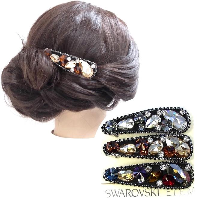 楽天市場】バレッタ スワロフスキー クリスタルカットストーン