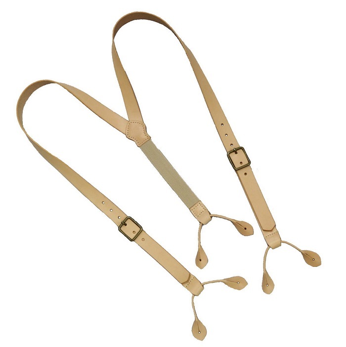 楽天市場】サスペンダー ボタンホール メンズ 革 本革 牛革 レザー