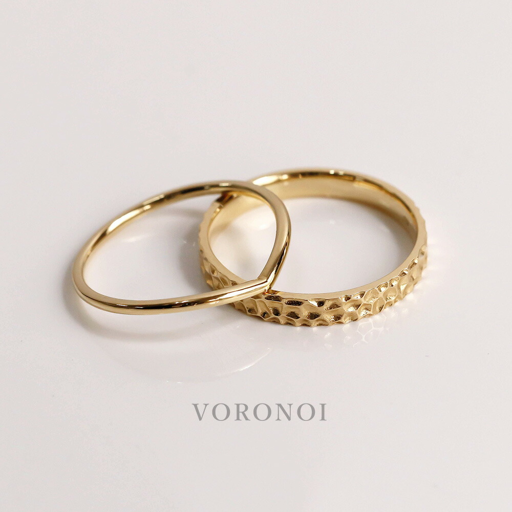 楽天市場】K18 リング2本セット ゴールド セット お得 重ね付け