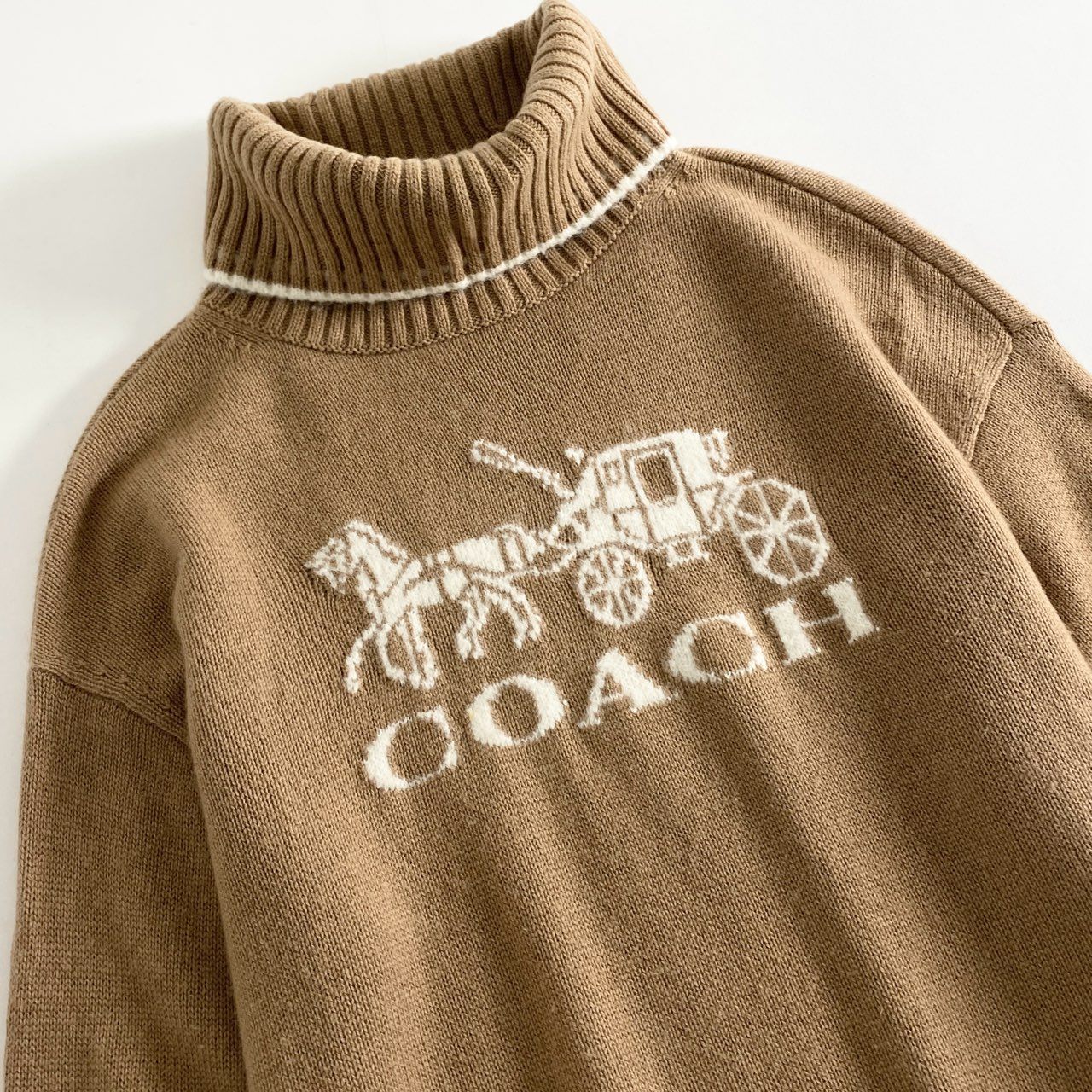 COACH ブラウン タートルネックニット