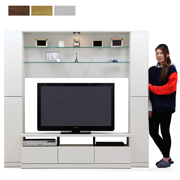 楽天市場】テレビボード テレビ台 ハイタイプ 白 幅190cm 高さ180cm