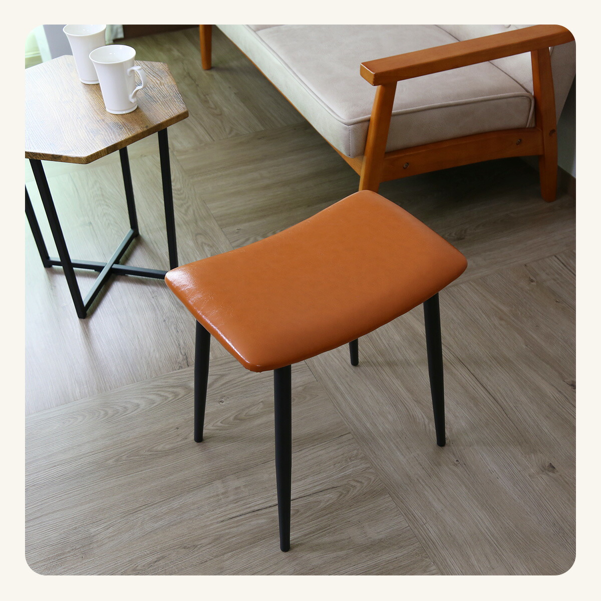 楽天市場】スツール イス レザー風 チェア オットマン ヴィンテージ