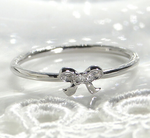 楽天市場】一粒ダイヤモンド リボンリング Pt950 ハードプラチナ 品質