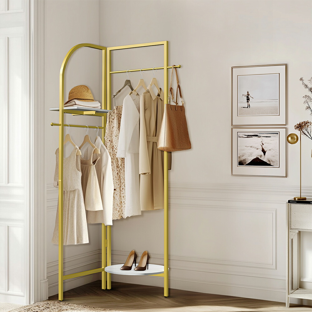 楽天市場】Wisfor ハンガーラック コーナー 三角 角度調整可能 省