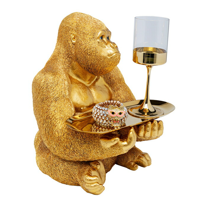 楽天市場】ゴリラ gorilla 執事 バトラー トレー付 置物 オブジェ